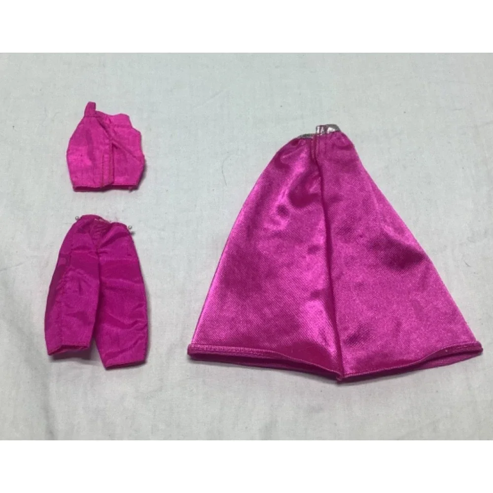 Barbie Hot Pink Clothes Three Pieces Skirt Pants with pearl waist and vest